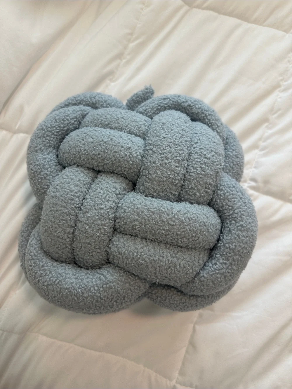 Chunky Knot Throw Pillow in Light Blue